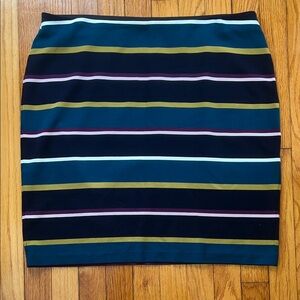 Ann Taylor Multicolor Striped Pencil Skirt